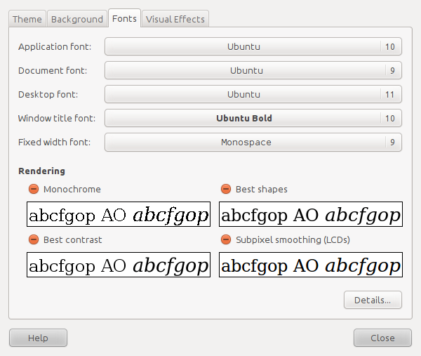 Font setup